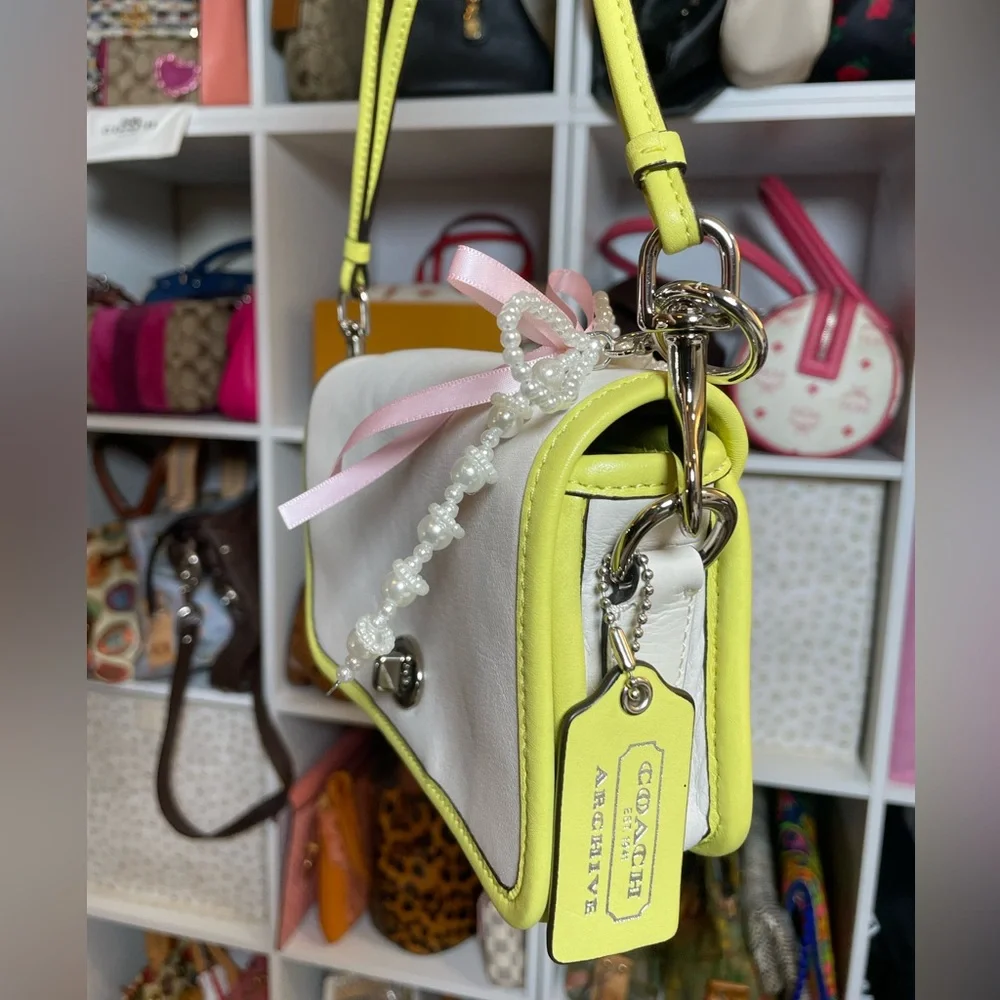 Coach Legacy Archival Two Tone Leather Penny Crossbody in Parchment/Citrine🍋